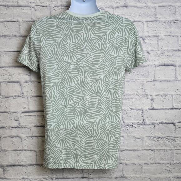 Goodfellow & Co. T-Shirt Mens Size Small Green Palm Leaf Print Short Sleeve - Picture 2 of 16